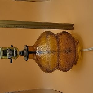 Vintage Amber Crackle Glass Lamp